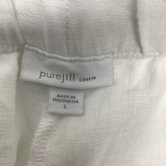 Pure J Jill Love Linen Women’s Wide Leg Pants Crop Women’s Size Large White - Picture 3 of 10